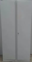 Office Tall Steel Storage Cupboards - Brown/cream - 4 Shelves