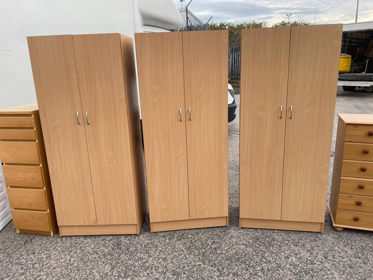 image for 3 modern beech wood Wardrobe £80 a piece