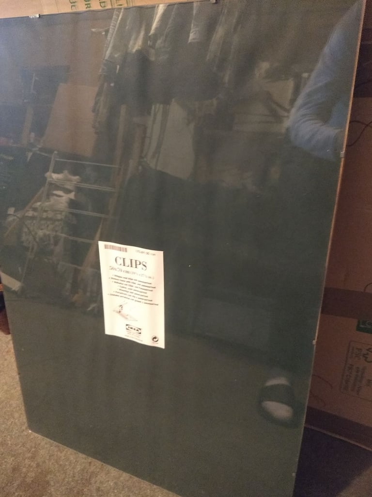 Ikea CLIPS frameless glass picture frame 70x50cm. NEW
