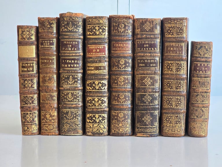 image for 1700s Antique Collector's Georgian Era French Leatherbound Books £40/Each  200 Years Old