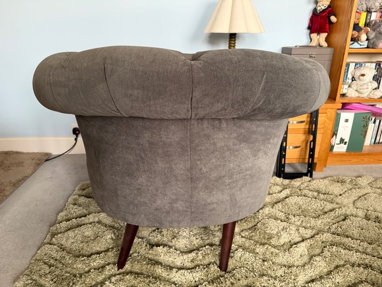Gorgeous statement grey velvet armchair