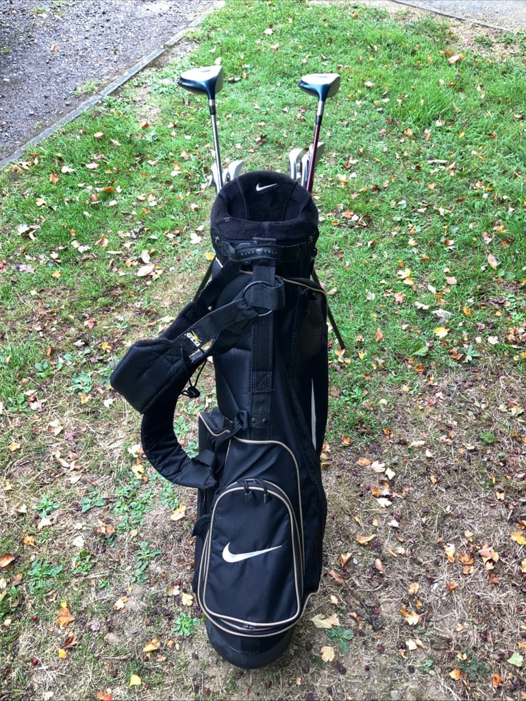 Men’s Golf Clubs Mizuno Driver 3 Wood 4-9 Irons Sw Pw Putter Nike Stand Bag 