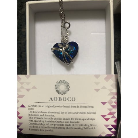 Silver and Crystal Birthstone Necklace. Aoboco Jewellery. in