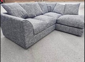 Corner sofa and footstool