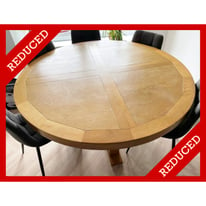Round OAK Dining Table (No Chairs) Large Huge 150 cm Quality Furniture RRP £1,495