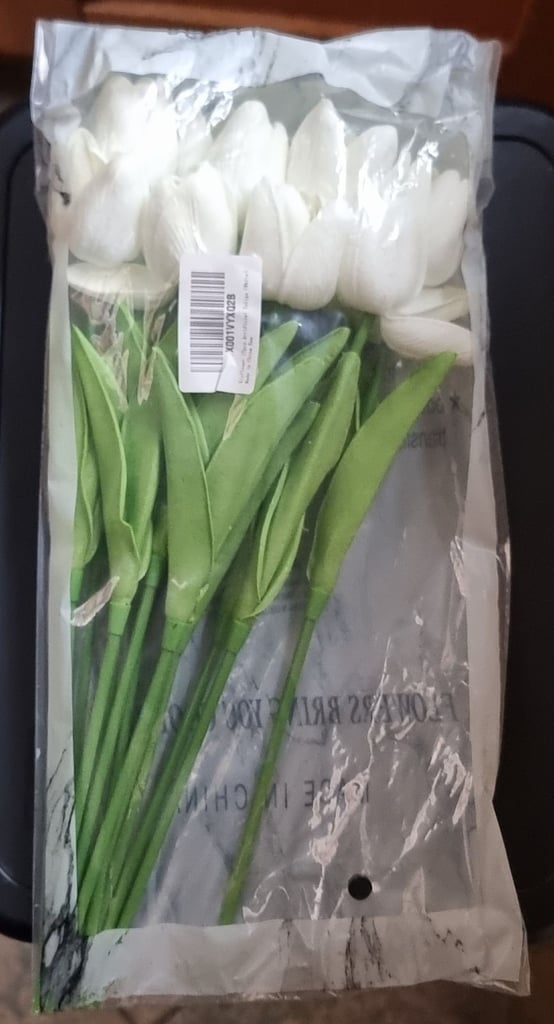 image for Kisflower Artificial White Tulips - Three Dozen - 3 packs x 12 