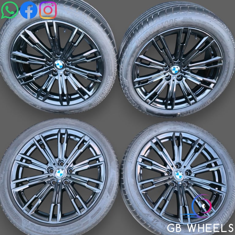 Genuine BMW 790M Piano Black 18&quot; Alloy Wheels 3 4 Series G20 G21 Shadow Edition