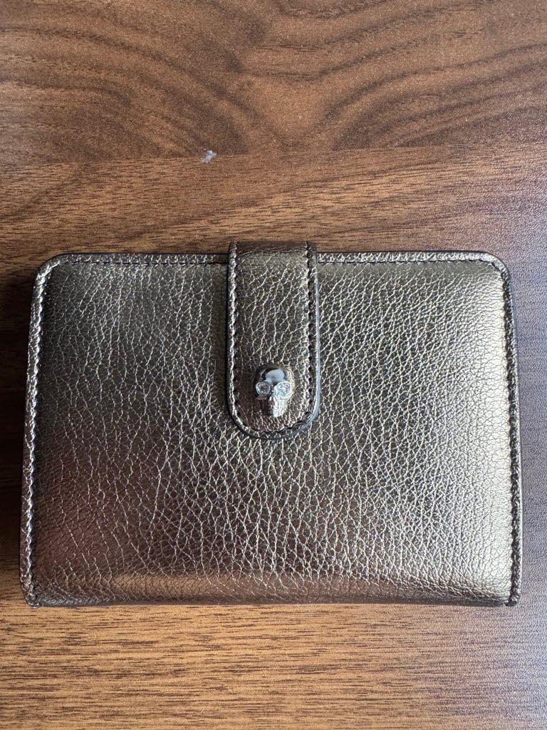 Alexander McQueen Gold Leather Wallet (Brand New with Box)