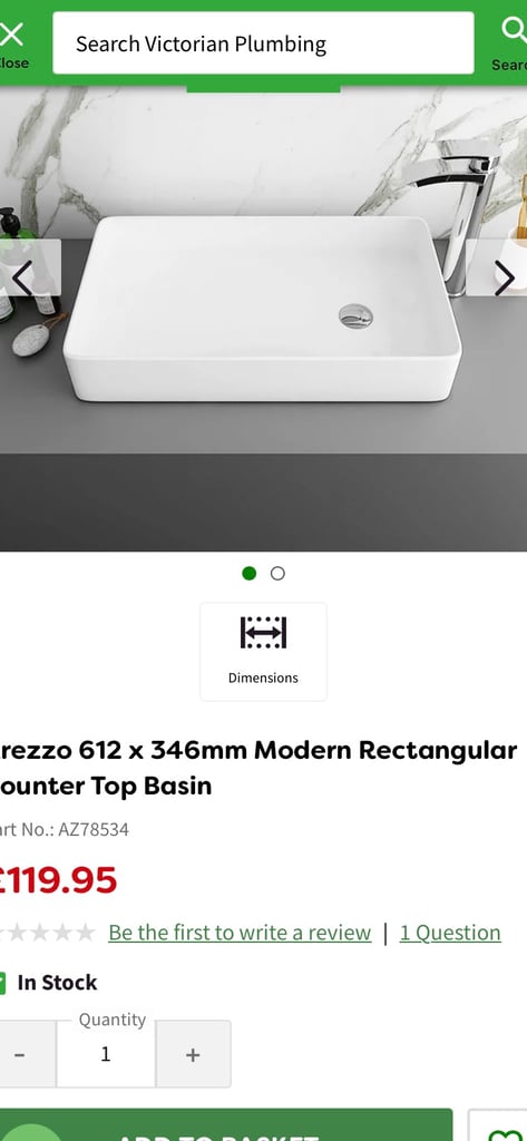 Arezzo 612 x 346mm Modern Rectangular Counter Top 0TH Ceramic Basin