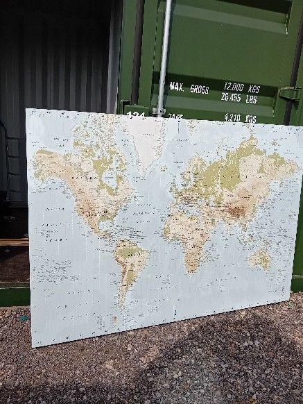 image for IKEA LARGE 6.5ft WIDE QUALITY WORLD MAP  78 x 55 inches canvas art picture COLLECT SN25