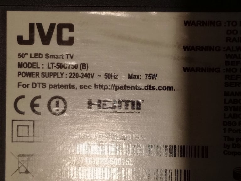JVC LT-50C750(C) 50" LED Smart HD TV