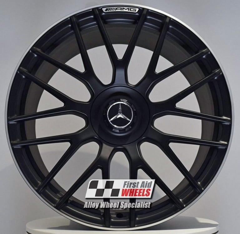 MERCEDES C63 C63S W205 1X 20'' GENUINE AMG MATT BLACK DIAMOND CUT RIM REAR ALLOY WHEEL