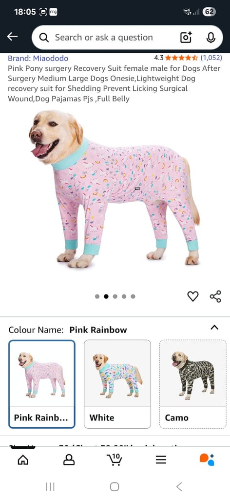 Miaododo surgery recovery suit for dogs/pjs