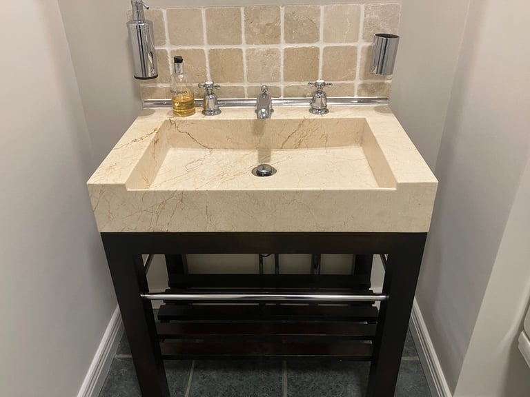 marble wash hand basin and taps