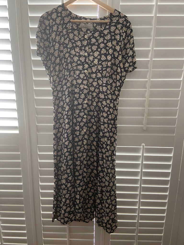 M&S DITSY DRESS SIZE 16 PETITE