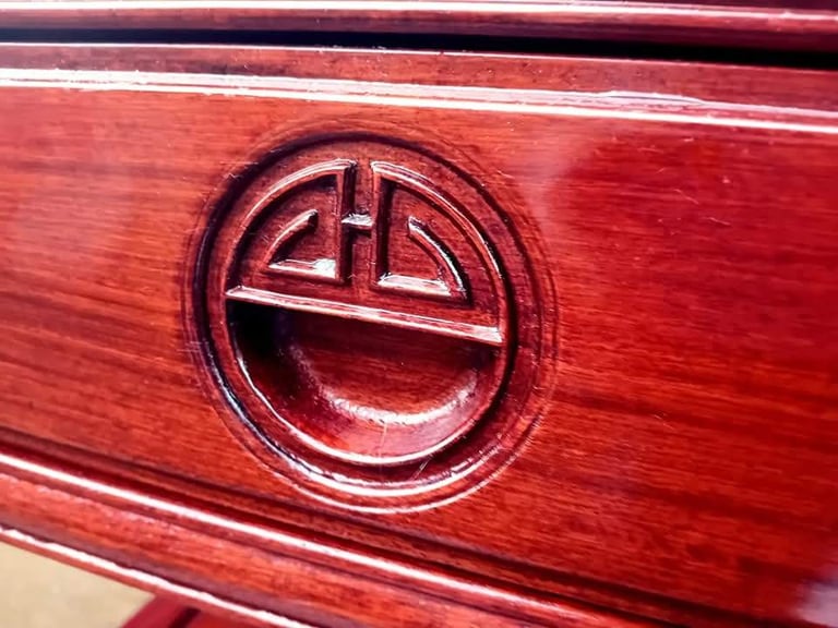 Pair of Heavy Chinese Solid Rosewood Side Tables