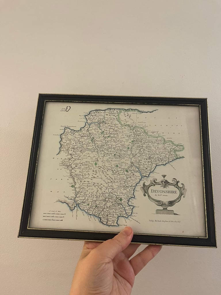 image for DEVON, Robert Morden, original antique hand coloured map 1695
