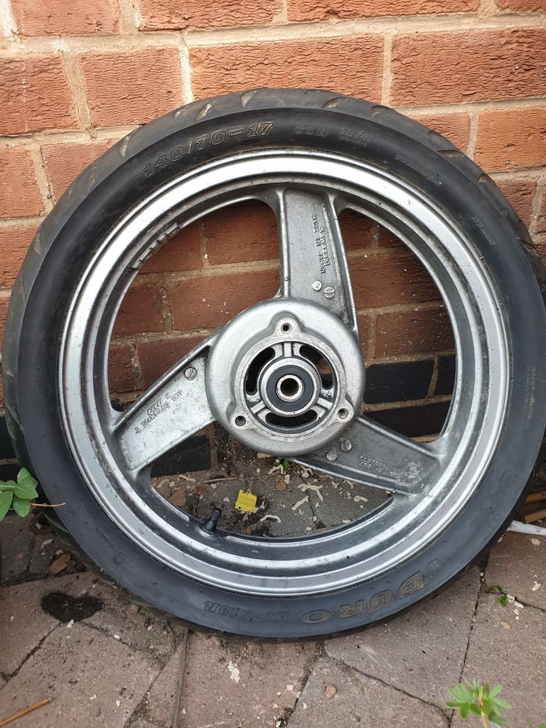 Gpz500 rear wheel and tyre.