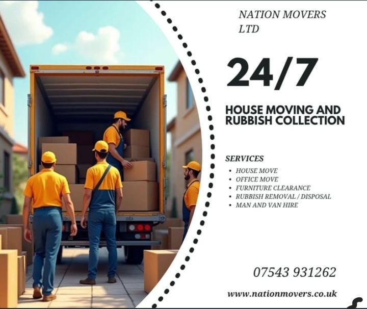 24/7 Man with a Van Hire house piano furniture moving Rubbish Removals services
