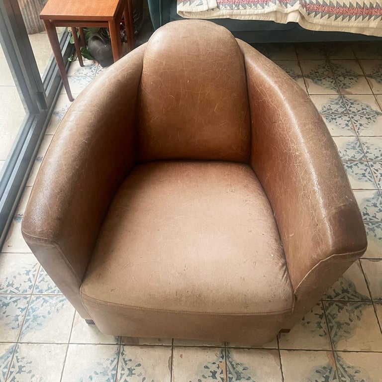 Two beautiful leather tub chairs £65 each