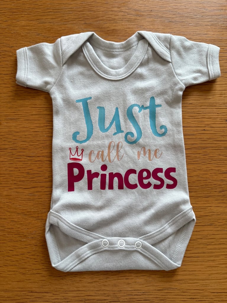 image for Baby vest/bodysuit no sleeves personalised custom made 