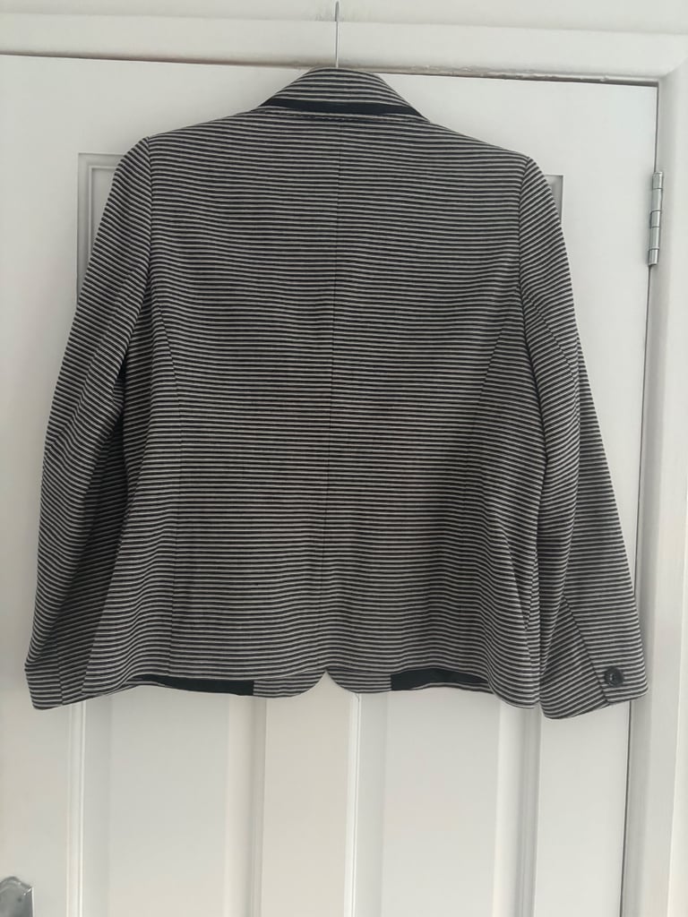 Navy and white striped jacket