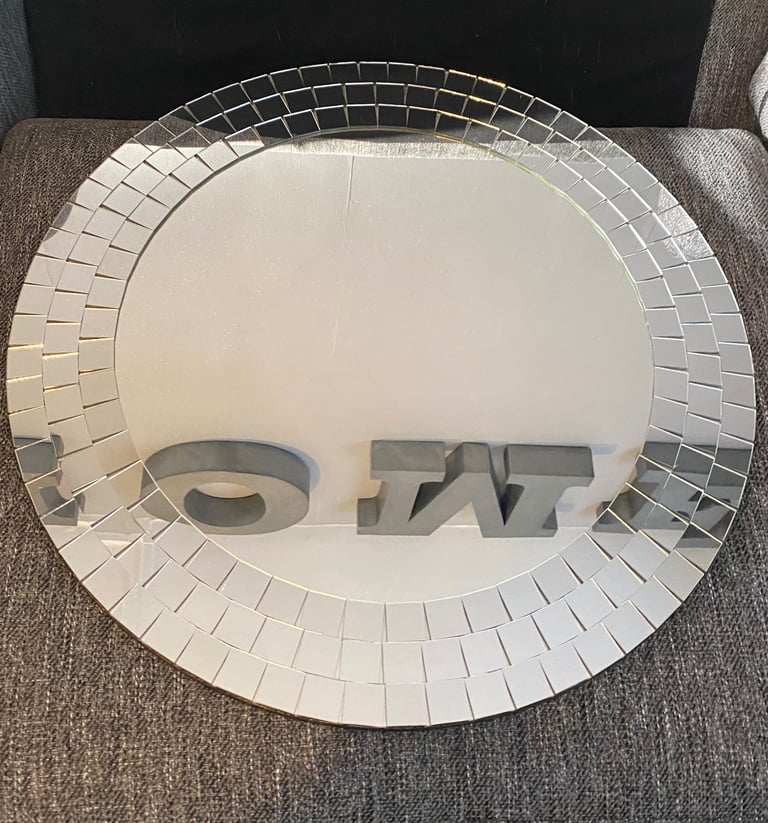 Argos 65cm Circle Mirror Mosaic Style VGC Large Heavy 