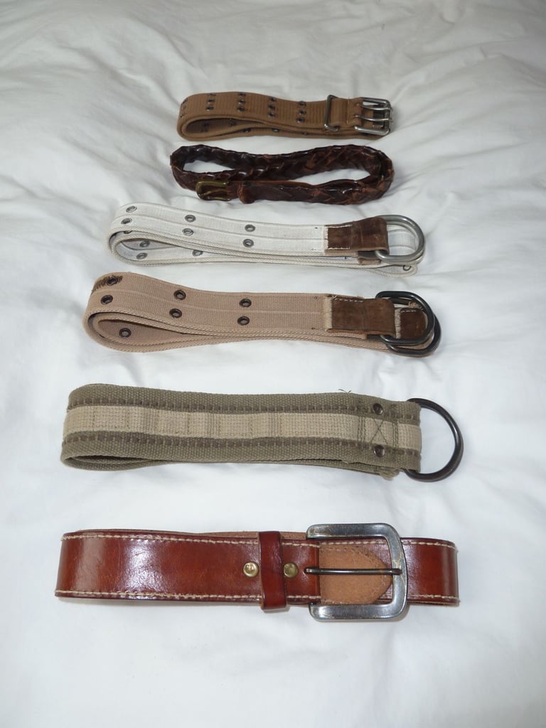 6x Leather and sturdy Canvas BELTS.