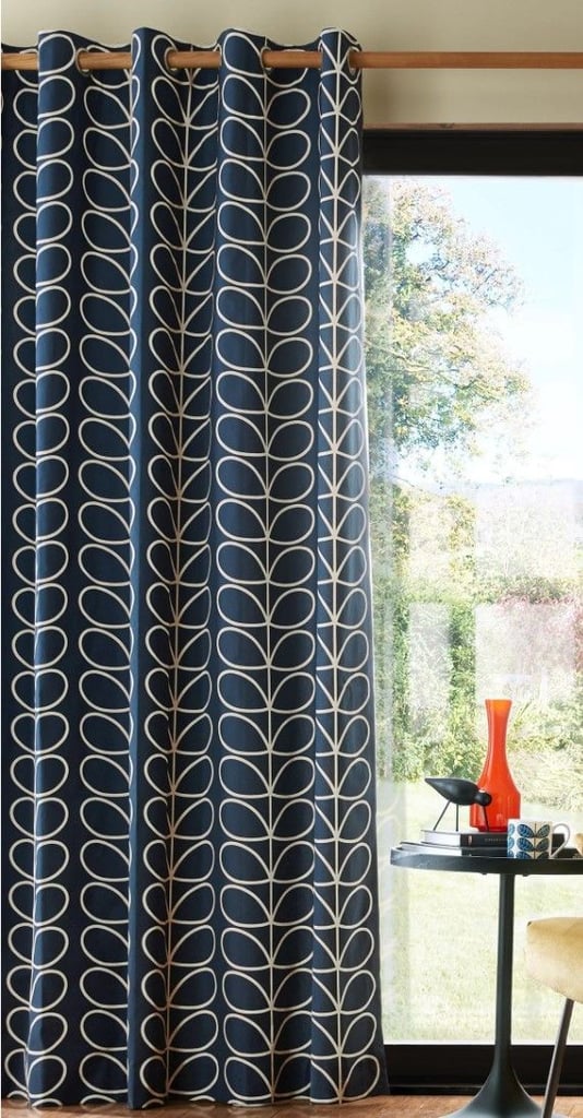 Orla keily whale roman jumbo linear stem Eyelet curtains   228cm Drop 183cm 