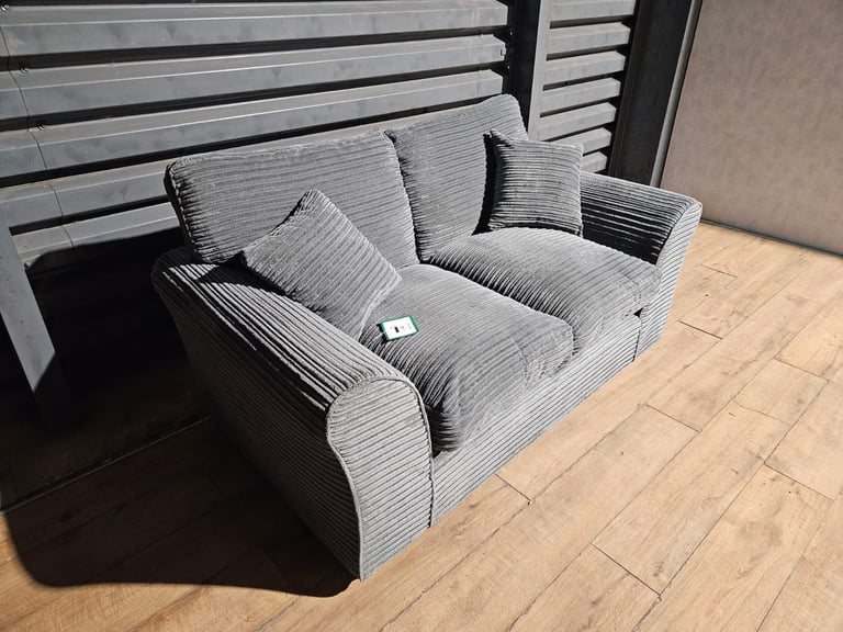 Barely Used Cord Fabric 2 Seater sofa - Grey.