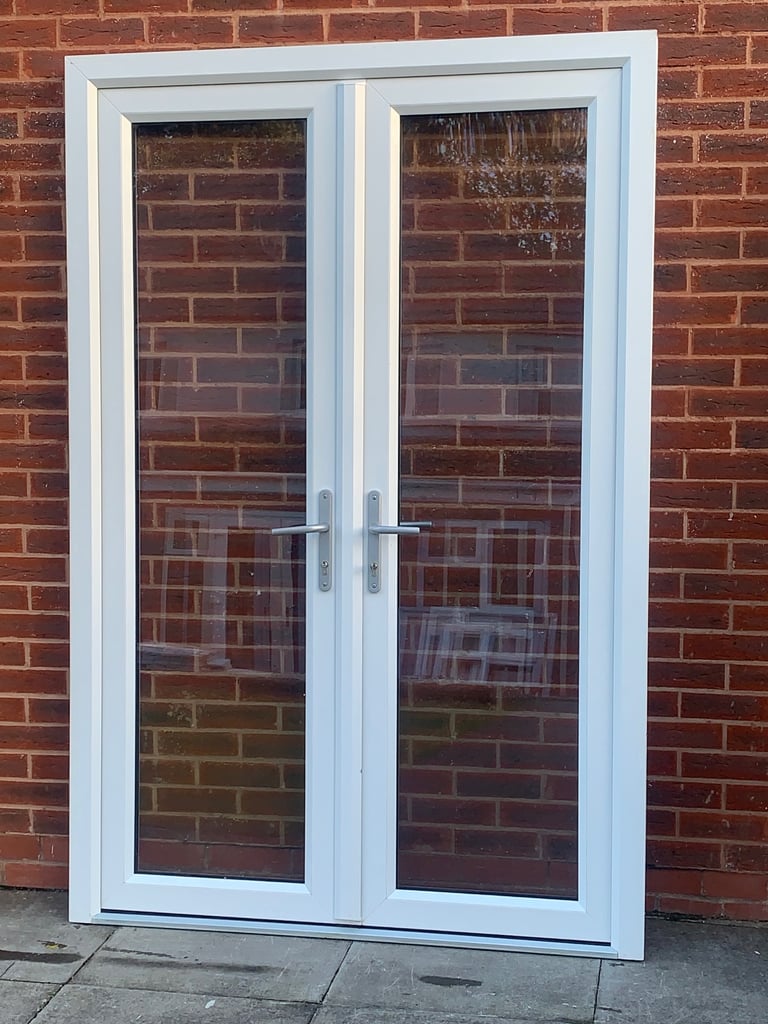 UPVC DOUBLE GLAZED FRENCH PATIO DOOR & KEY 142.5cm WIDE 214cm HIGH Can Deliver