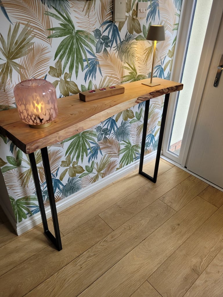 Waney edge console table