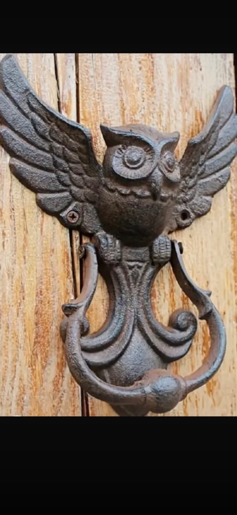 Vintage Rustic Iron Owl Door Knocker