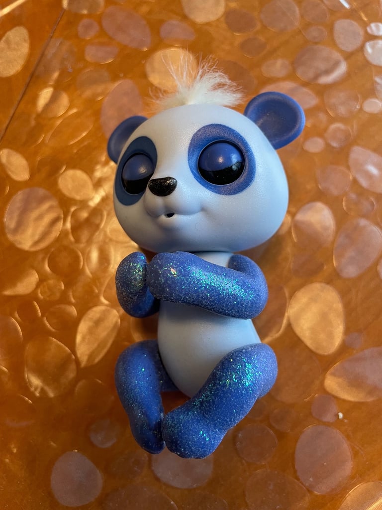 image for Fingerling Purple Glitter Panda White Hair, WowWee USED 2017 Tested Working