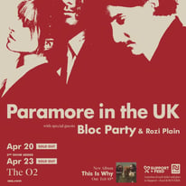 Paramore London O2 Tickets x 2 ( pair )