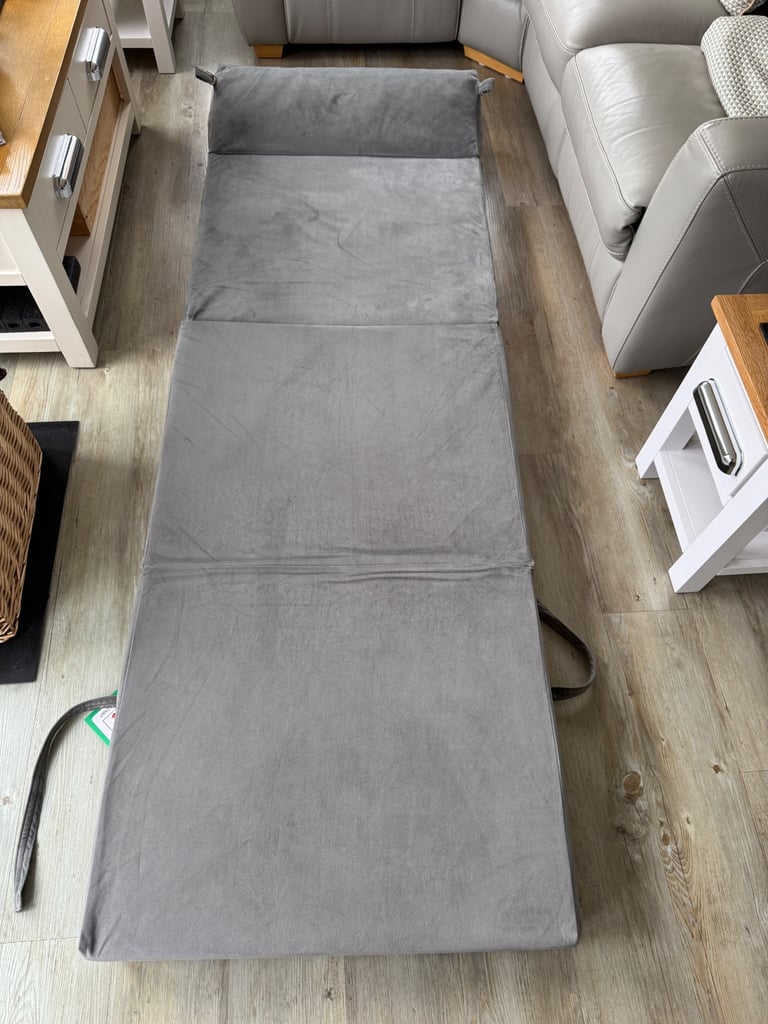 Folding foam bed chair ( single ) grey 