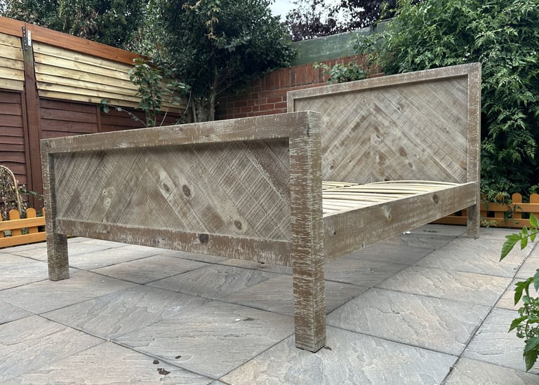 Barker & Stonehouse Reclaimed Wood 4FT6 Double Size Bed Frame - Great Condition