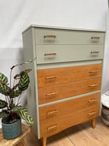 Vintage 60’s Lebus tall boy/ chest of drawers