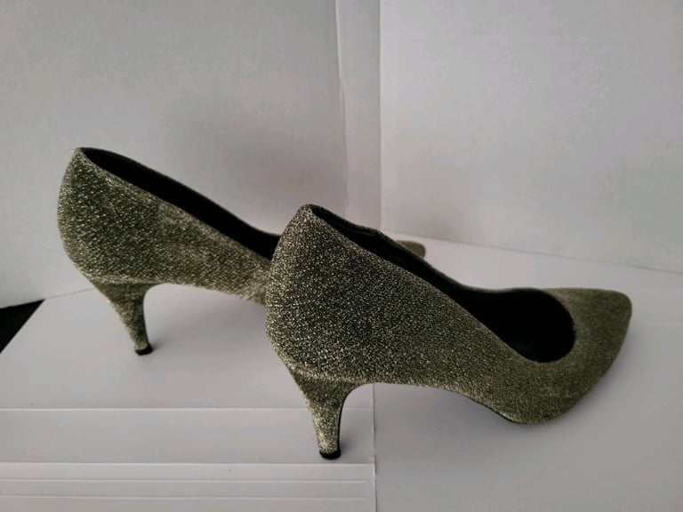 Gold sparkly shoes