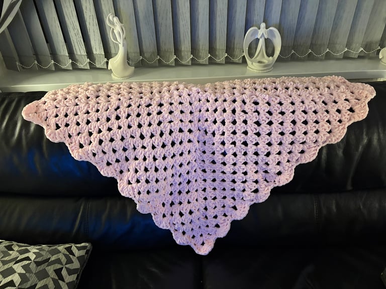 Hand crochet baby blanket 