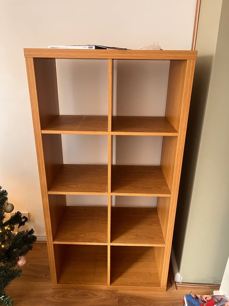 image for KALLAX Shelving unit, brown stained oak effect, 77x147 cm