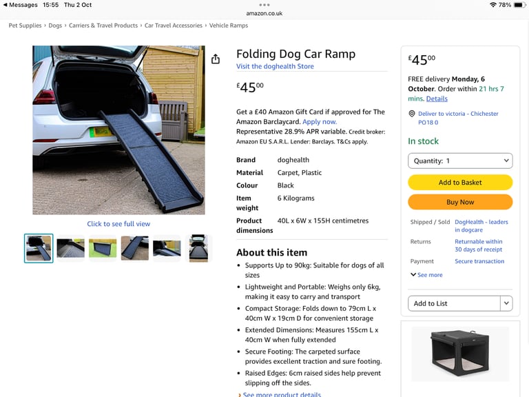 image for Folding Dog car ramp