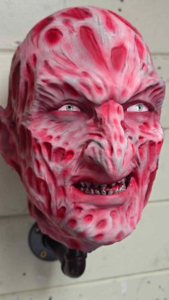 Freddy Kruger motorcycle helmet stand, Halloween prop, Christmas present