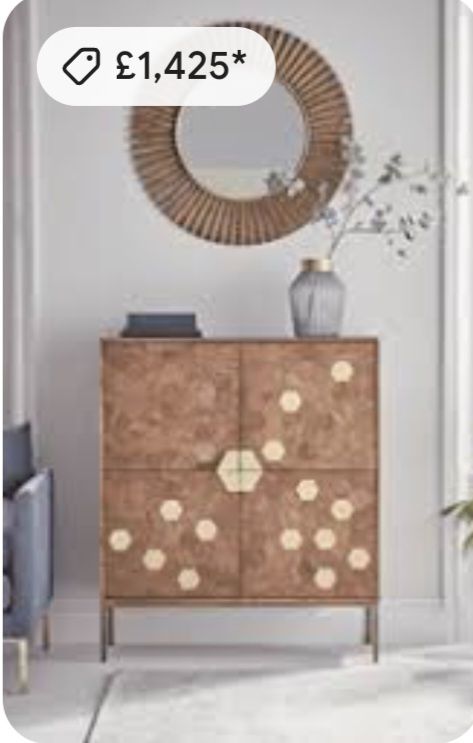 Acacia wood 4 door highboard