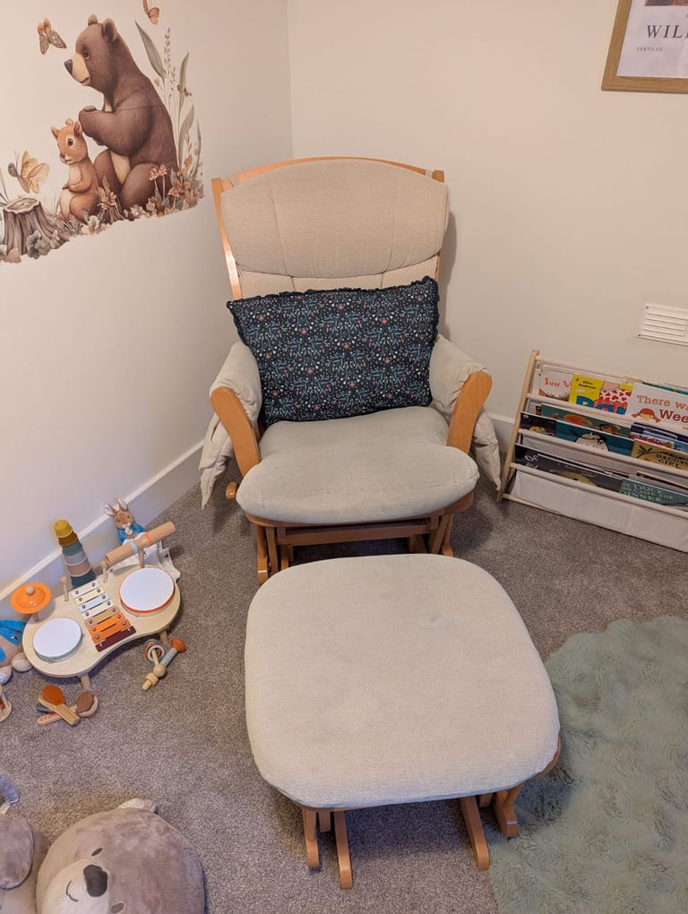 image for Dutailier gliding rocking nursing chair with a matching footstool