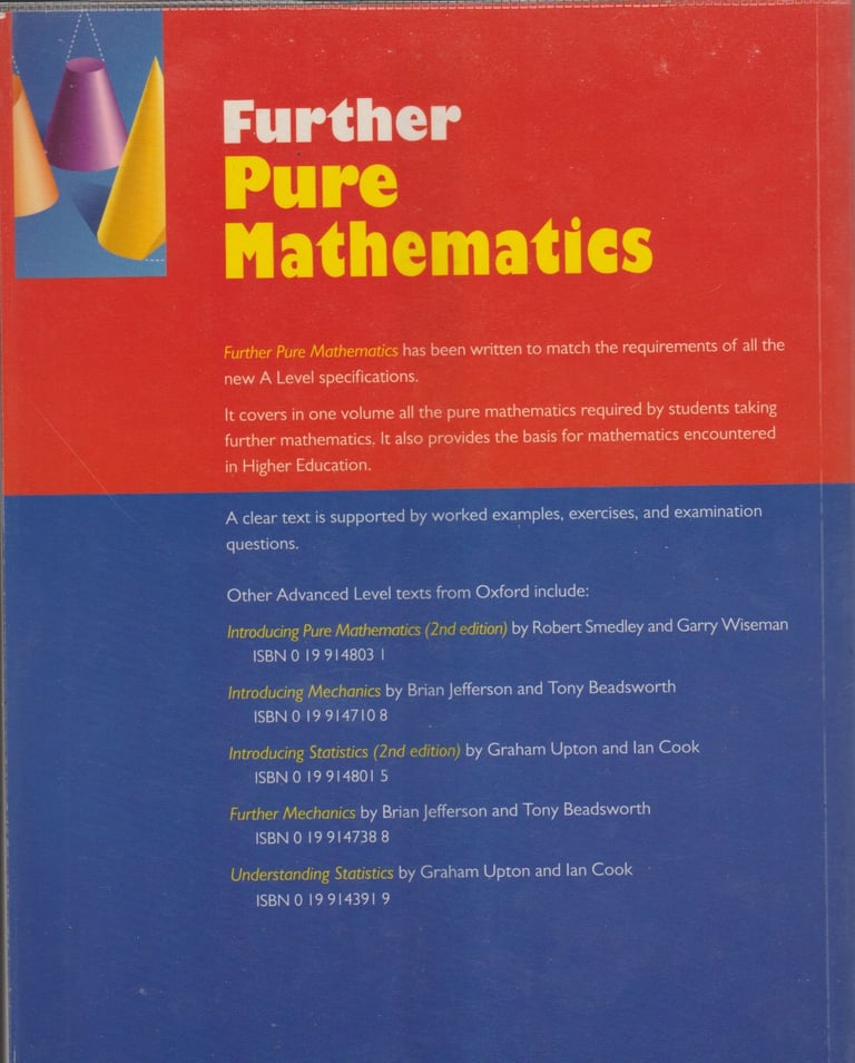 Further Pure Mathematics by Brian and Mark Gaulter.