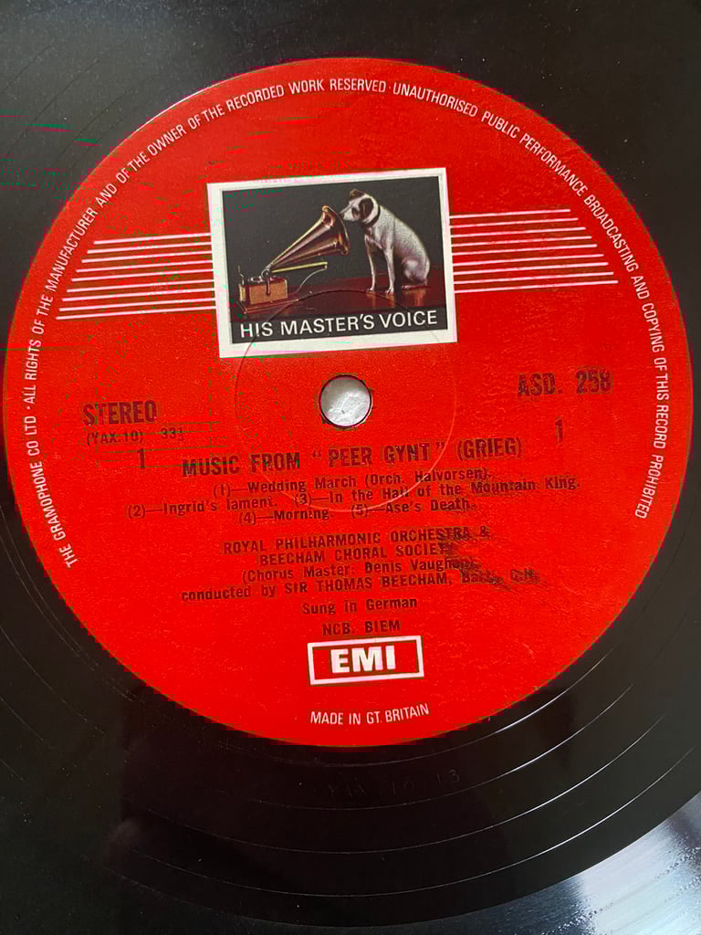 Music from peer Gynt . Vinyl. 