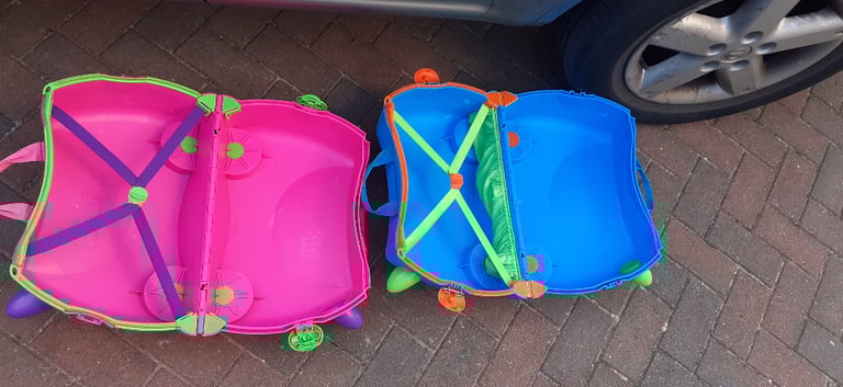 Kids Trunkie,blue boys  suitcase his hers pink blue 