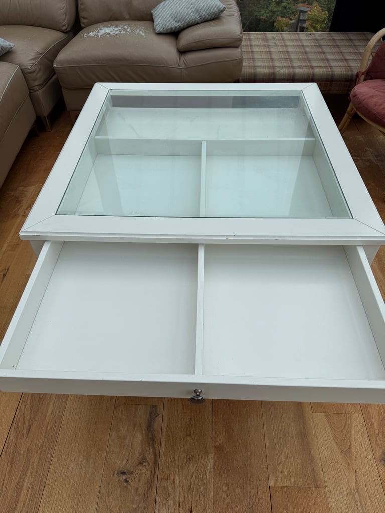 IKEA Liatorp coffee table white square with drawer