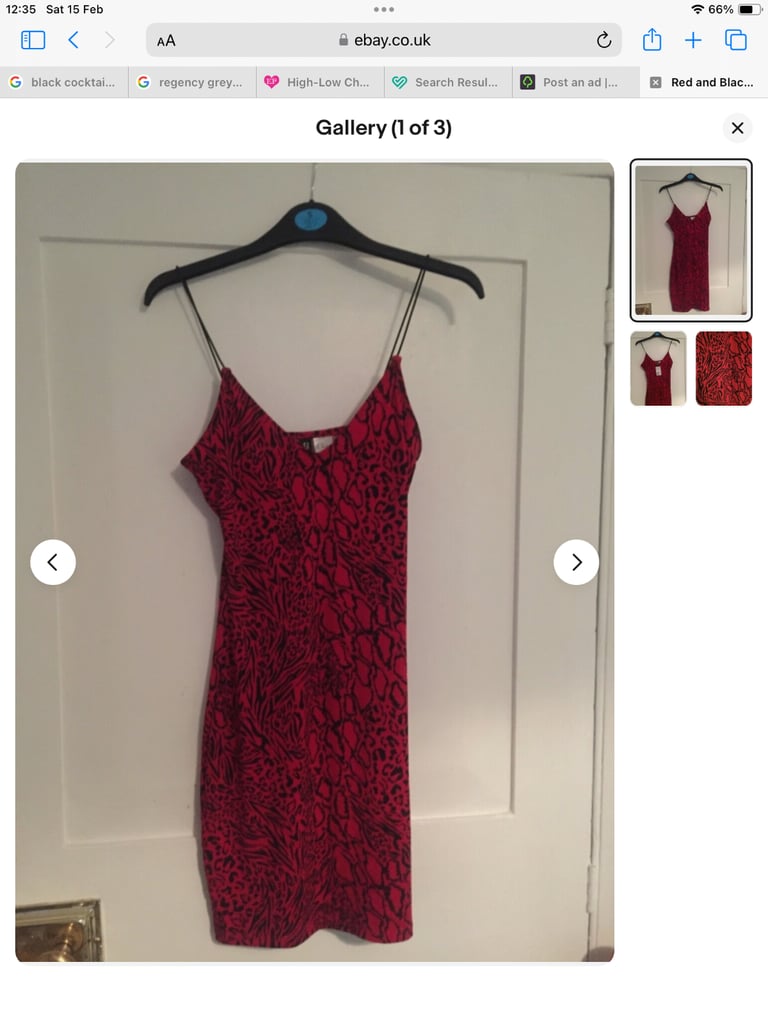 image for H&M black and red animal print dress. Brand new with label on. Size UK 6